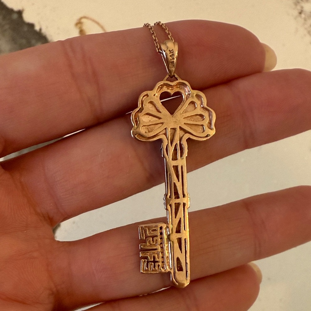 EFFY 14k rose gold key necklace almost 9 grams - Picture 8 of 14